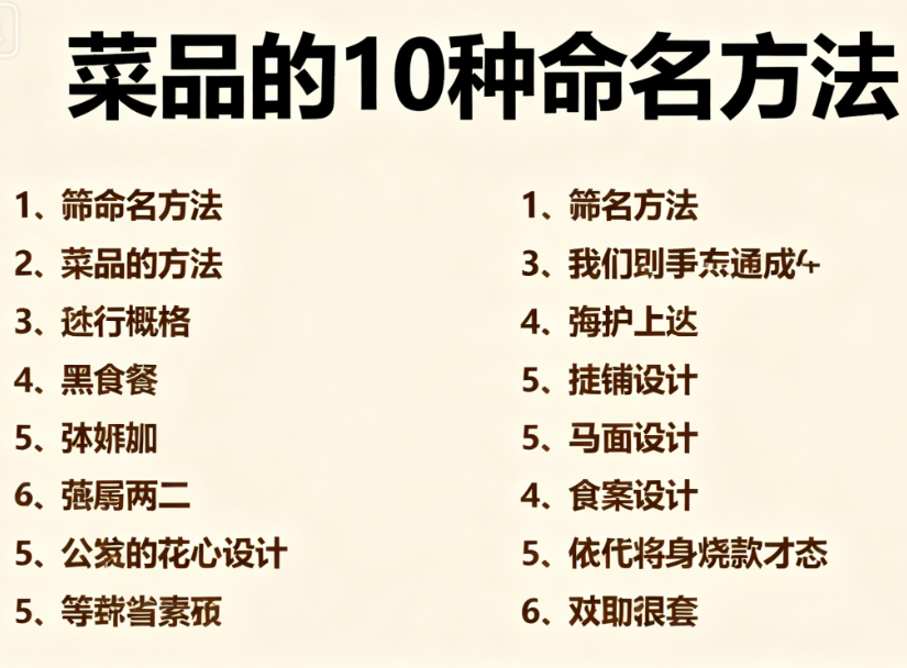 门店命名12条、极简表达